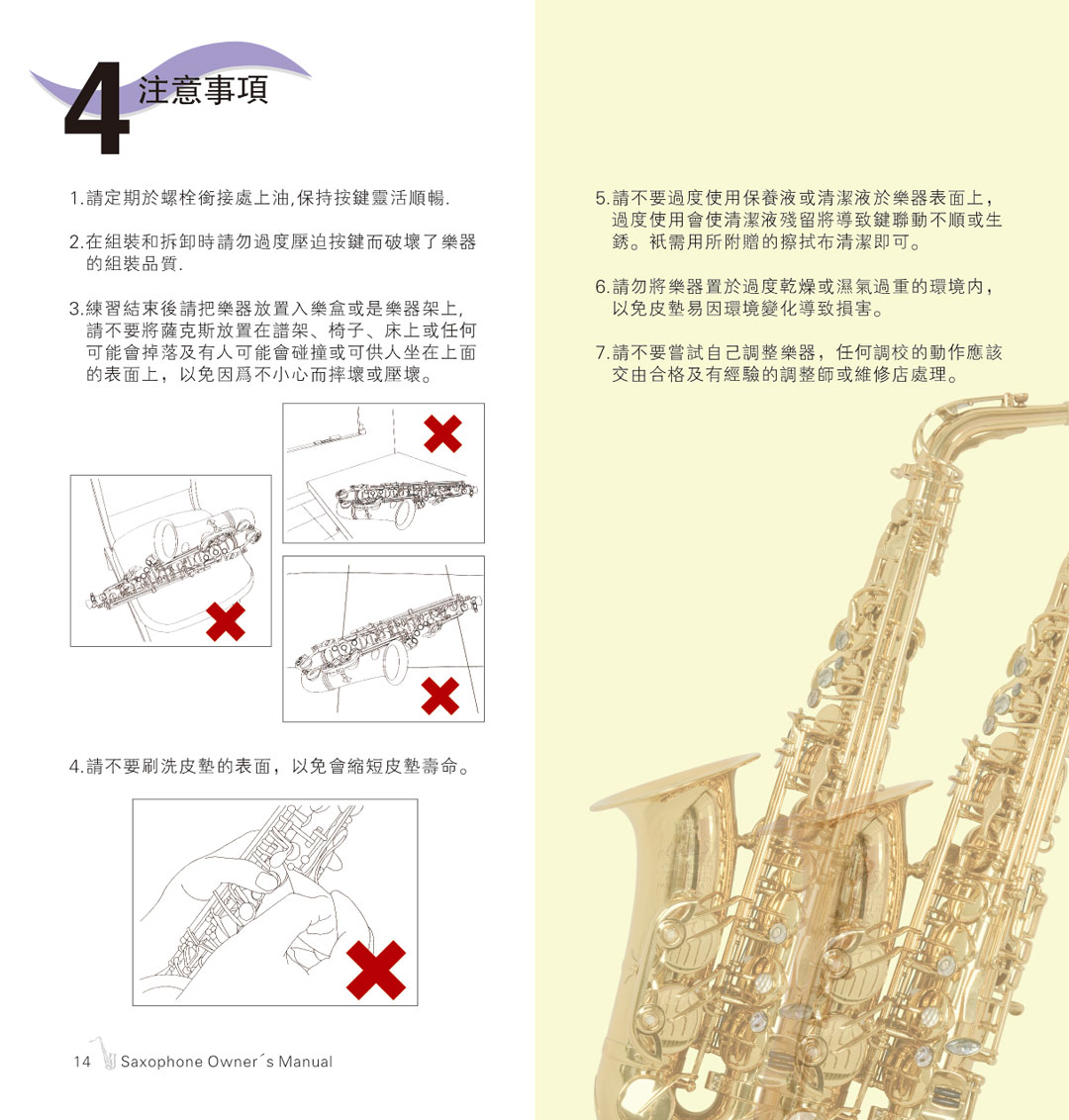 杰尔威斯萨克斯保养手册_9